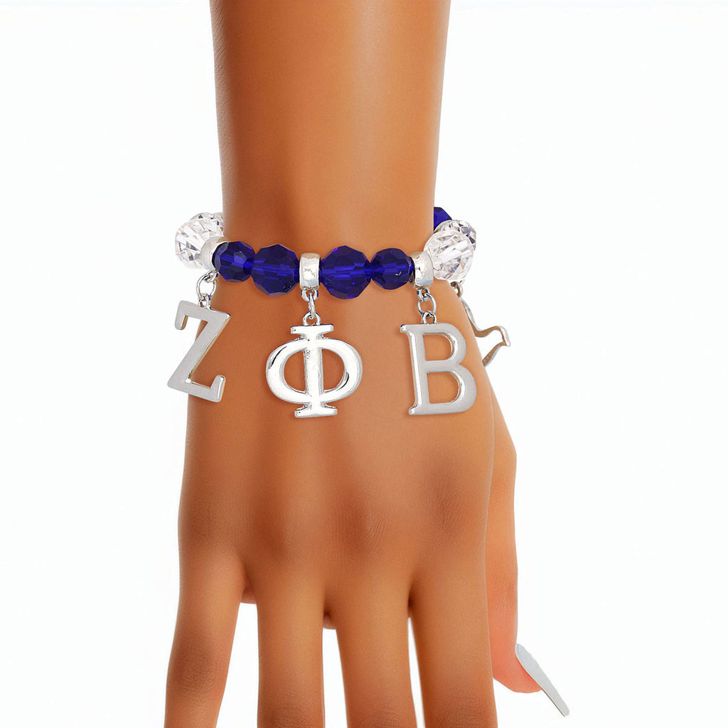 Zeta Bracelet with Blue Clear Beads – Stylish Fashion Jewelry Accessory