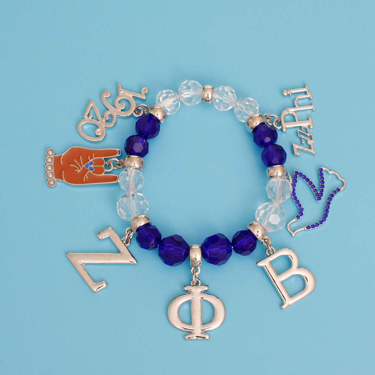 Zeta Bracelet with Blue Clear Beads – Stylish Fashion Jewelry Accessory