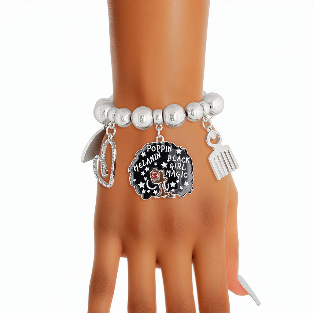 Bracelet Silver Melanin Stylish Statement Jewelry Accessory