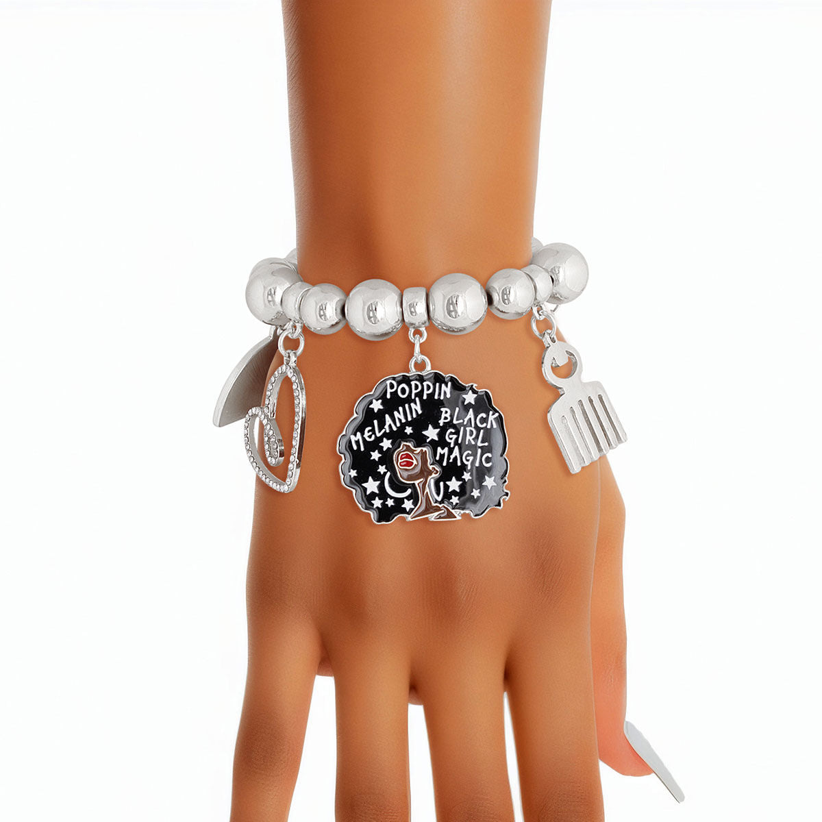 Bracelet Silver Melanin Stylish Statement Jewelry Accessory