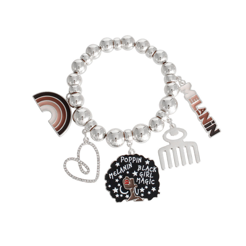Bracelet Silver Melanin Stylish Statement Jewelry Accessory