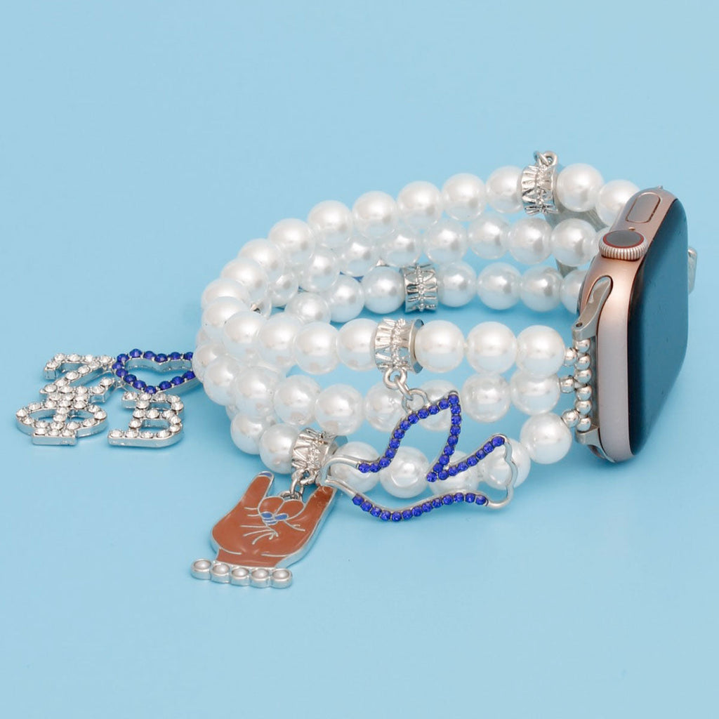 Women’s Watch Band White Pearl Sorority Stylish Accessory