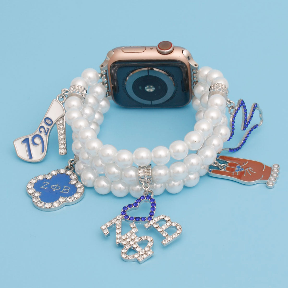 Women’s Watch Band White Pearl Sorority Stylish Accessory