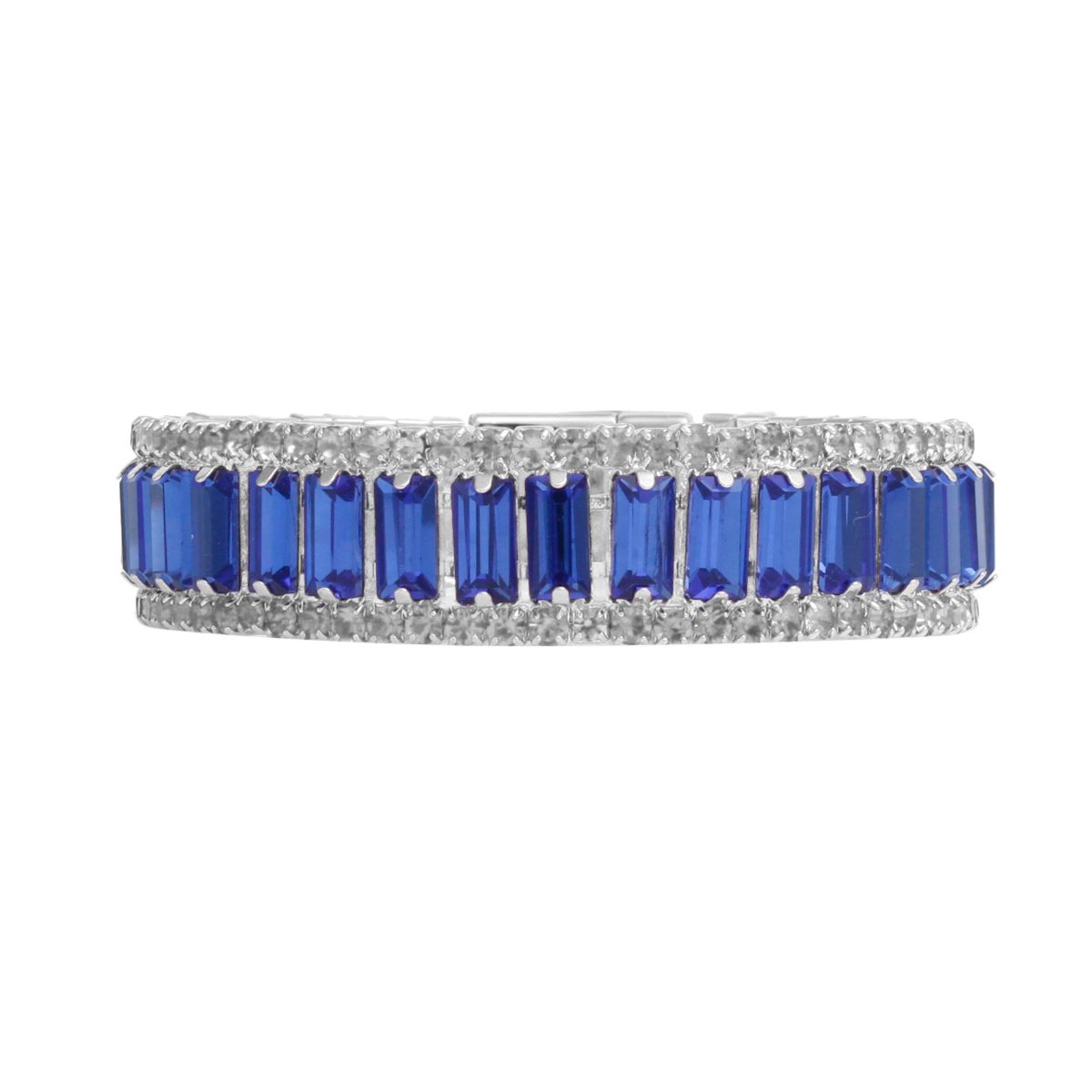Tennis Bracelet Blue Baguette Bling Sorority Stylish Jewelry