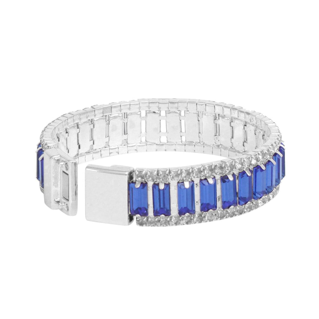 Tennis Bracelet Blue Baguette Bling Sorority Stylish Jewelry