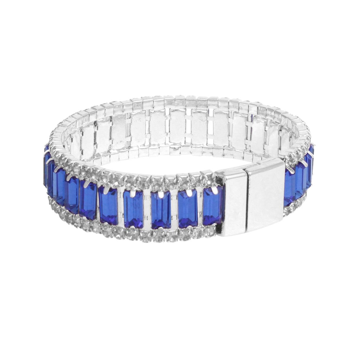 Tennis Bracelet Blue Baguette Bling Sorority Stylish Jewelry