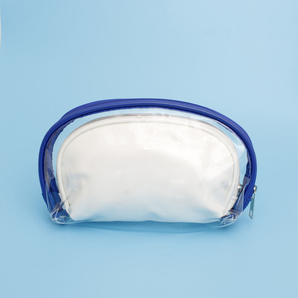 Cosmetic Pouch Set Blue White Sorority Woman Stylish Accessories