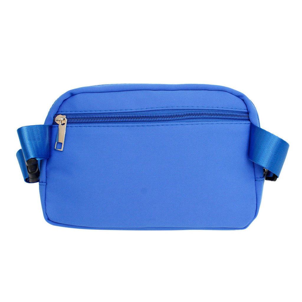 Canvas Crossbody Waist Bag Blue Sorority Stylish Casual Accessory