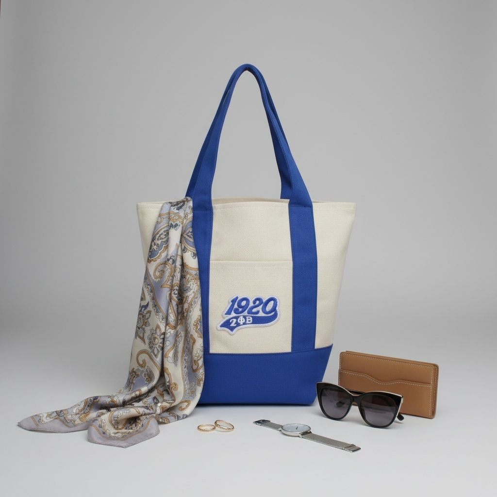 Mini Canvas Tote Bag 1920 Embroidered Casual Fashion Accessory