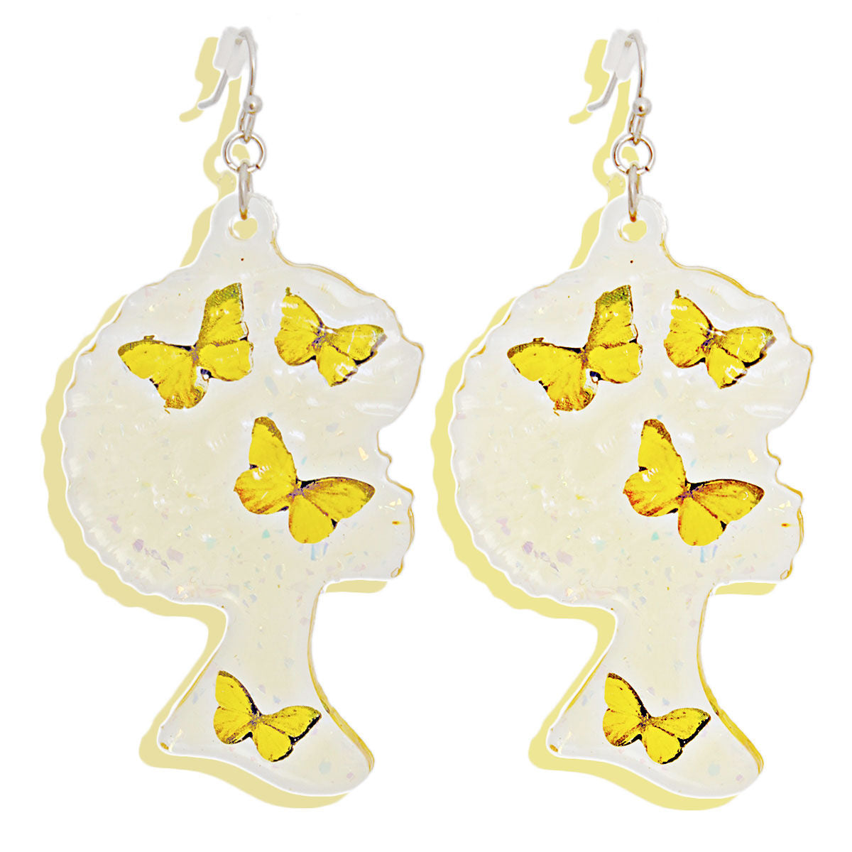 Women’s Dangle Yellow Afro Butterfly Earrings Stylish Statement Jewelry