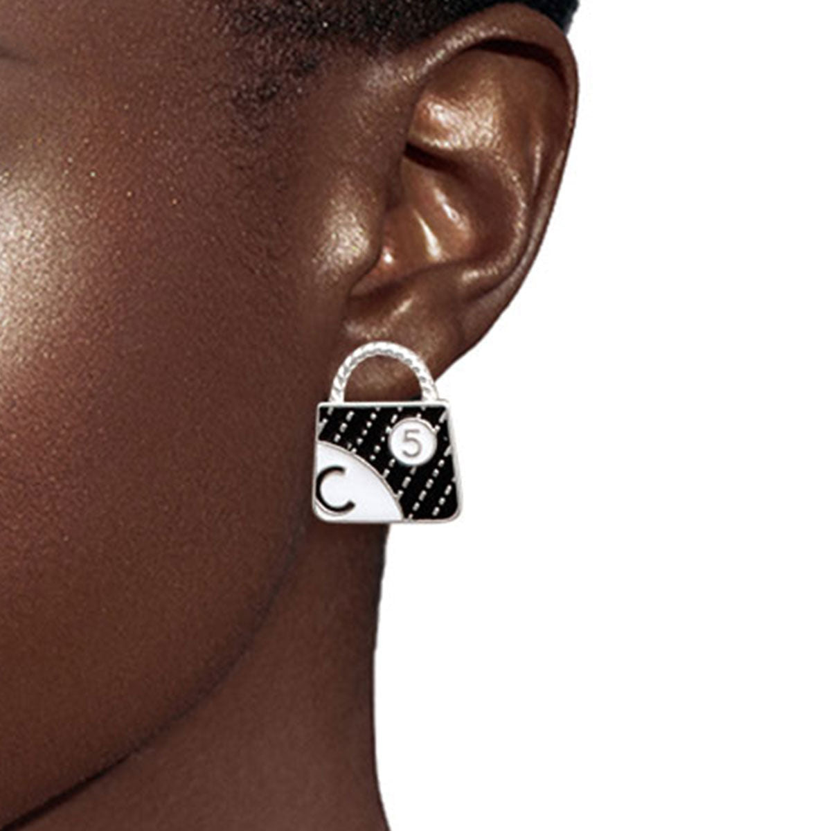 Silver Stud Earrings Stylish Designer Statement Jewelry