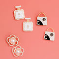 Statement Earrings Trio Gold and White Stylish Chic Glamorous