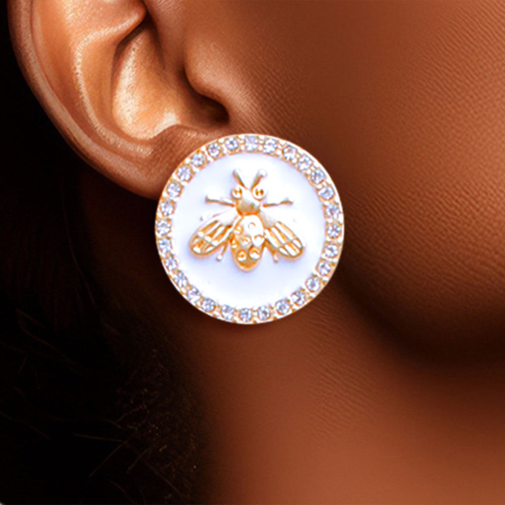 Gold Crystal Stud Earrings 3-Piece Set – Stylish Elegant Jewelry