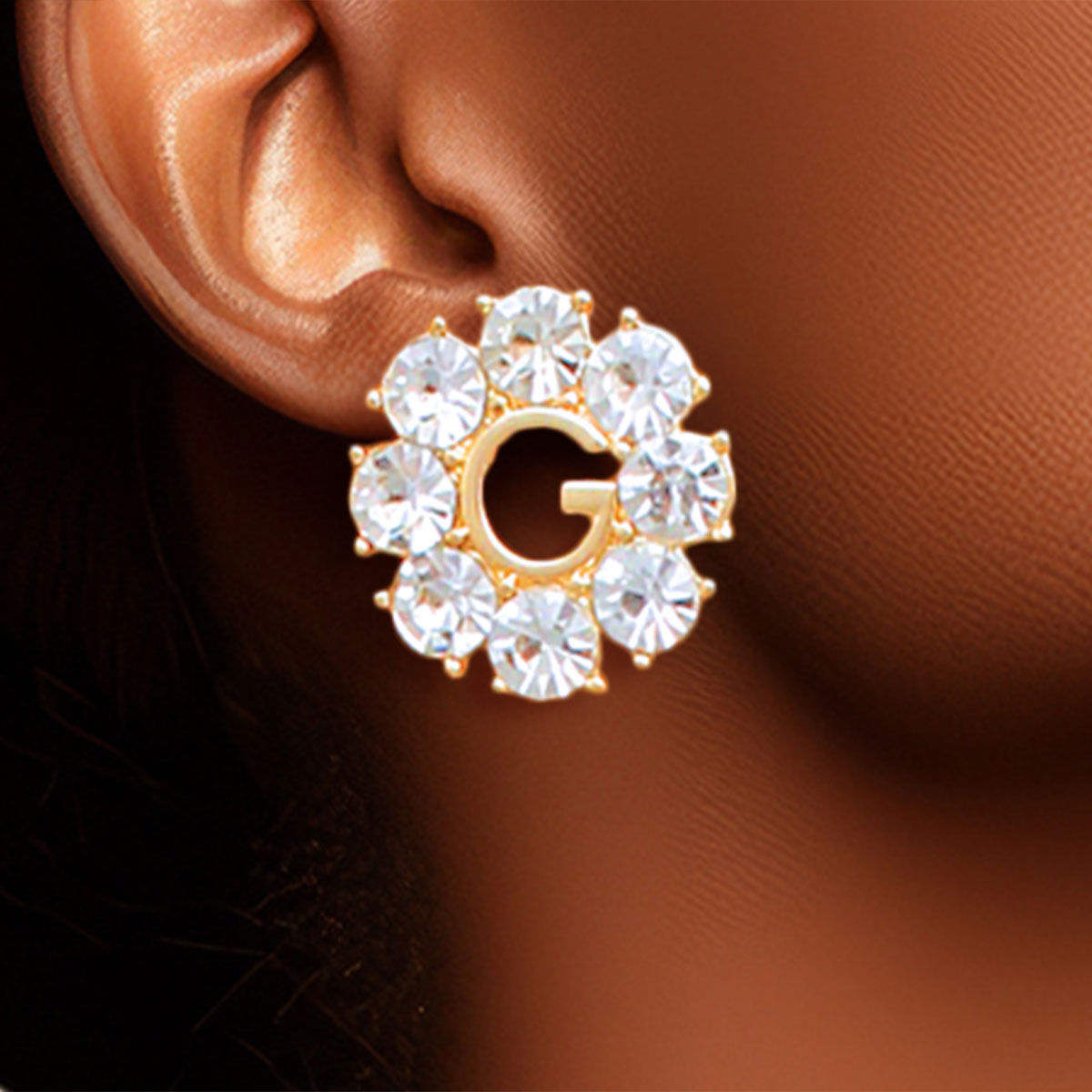 Gold Crystal Stud Earrings 3-Piece Set – Stylish Elegant Jewelry