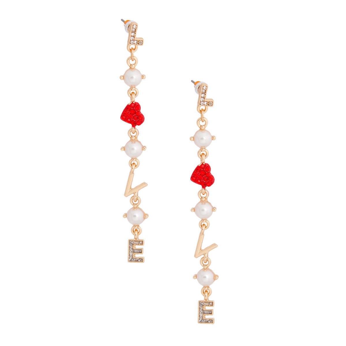 Pearl Heart Gold Earrings Stylish Elegant Jewelry
