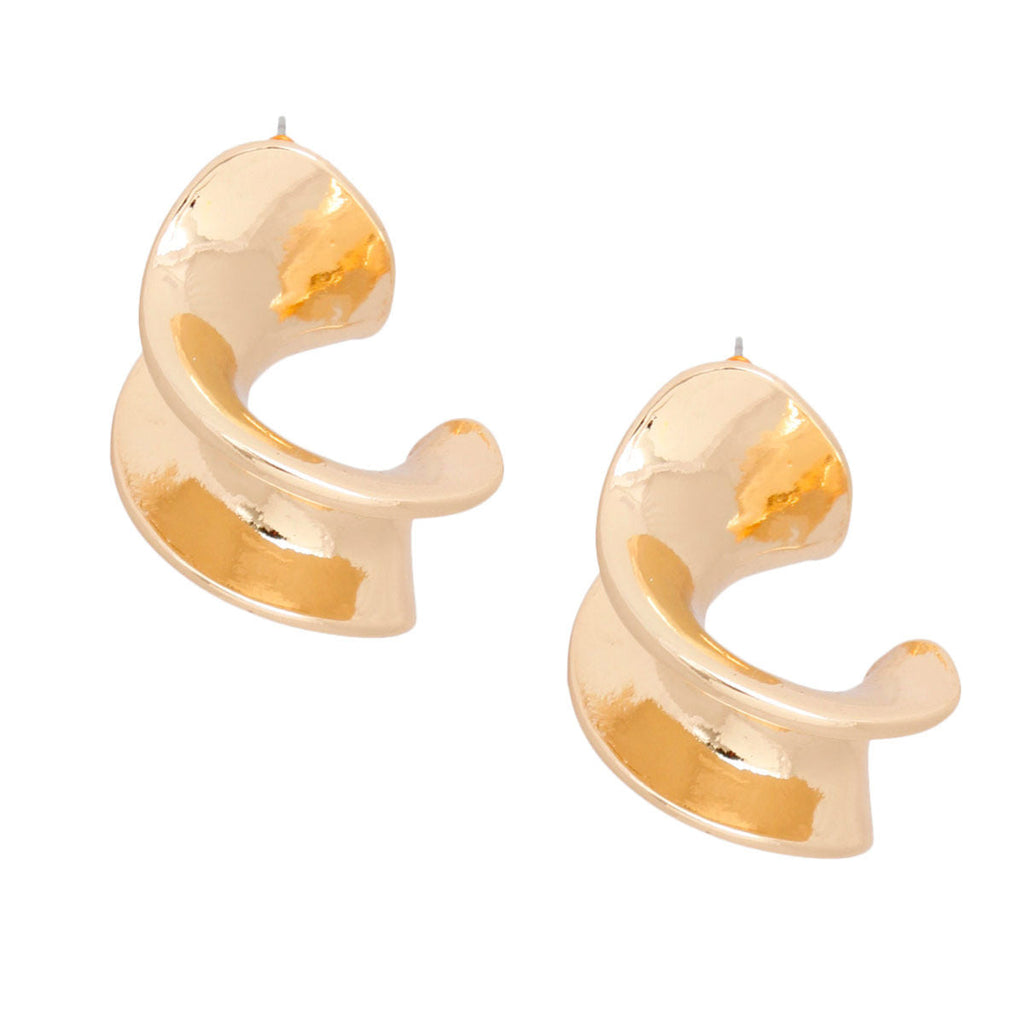 Gold Drop Swirl Silhouette Earrings for Women Stylish Chic Jewelry