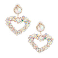 Heart Earrings Gold Multi Stylish Statement Jewelry