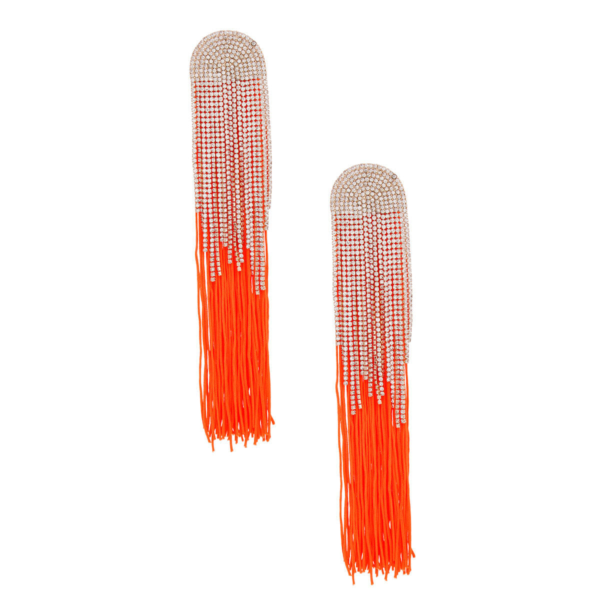Statement Tassel Earrings with Long Orange Fringe for Women Stylish Glam Jewelry