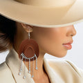 Fringe Brown Cowgirl Earrings with Fish Hook - Stylish Western Jewelry