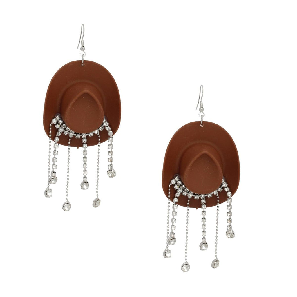 Fringe Brown Cowgirl Earrings with Fish Hook - Stylish Western Jewelry