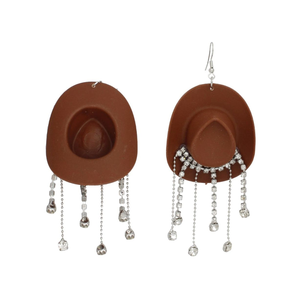 Fringe Brown Cowgirl Earrings with Fish Hook - Stylish Western Jewelry