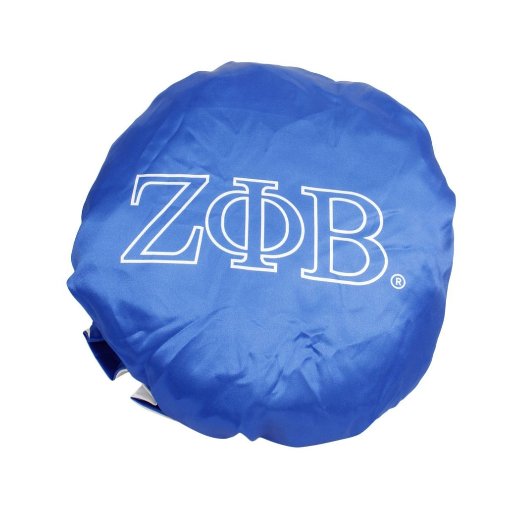 Satin Sleep Bonnet Cap Blue White Sorority Stylish Lounge Accessory