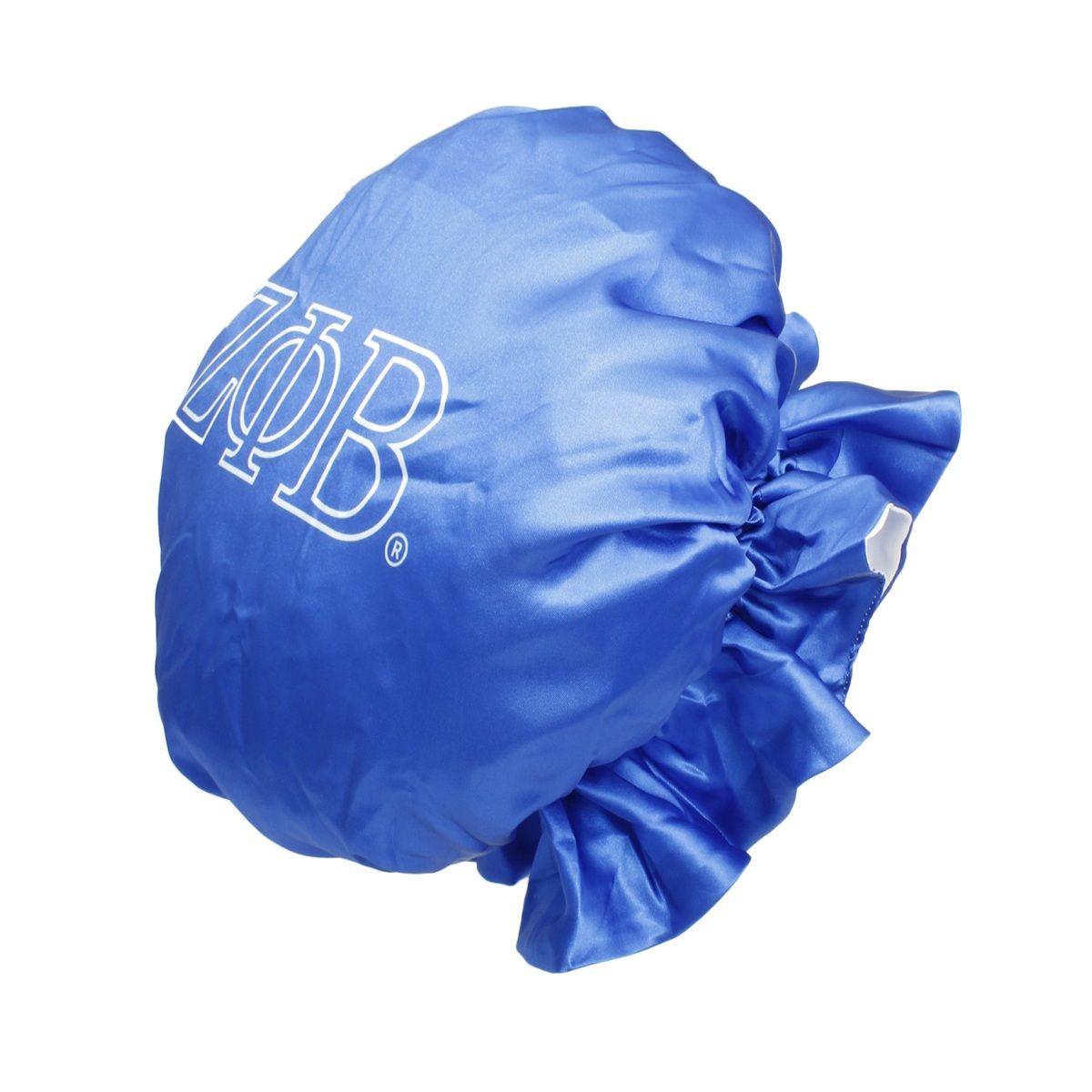 Satin Sleep Bonnet Cap Blue White Sorority Stylish Lounge Accessory
