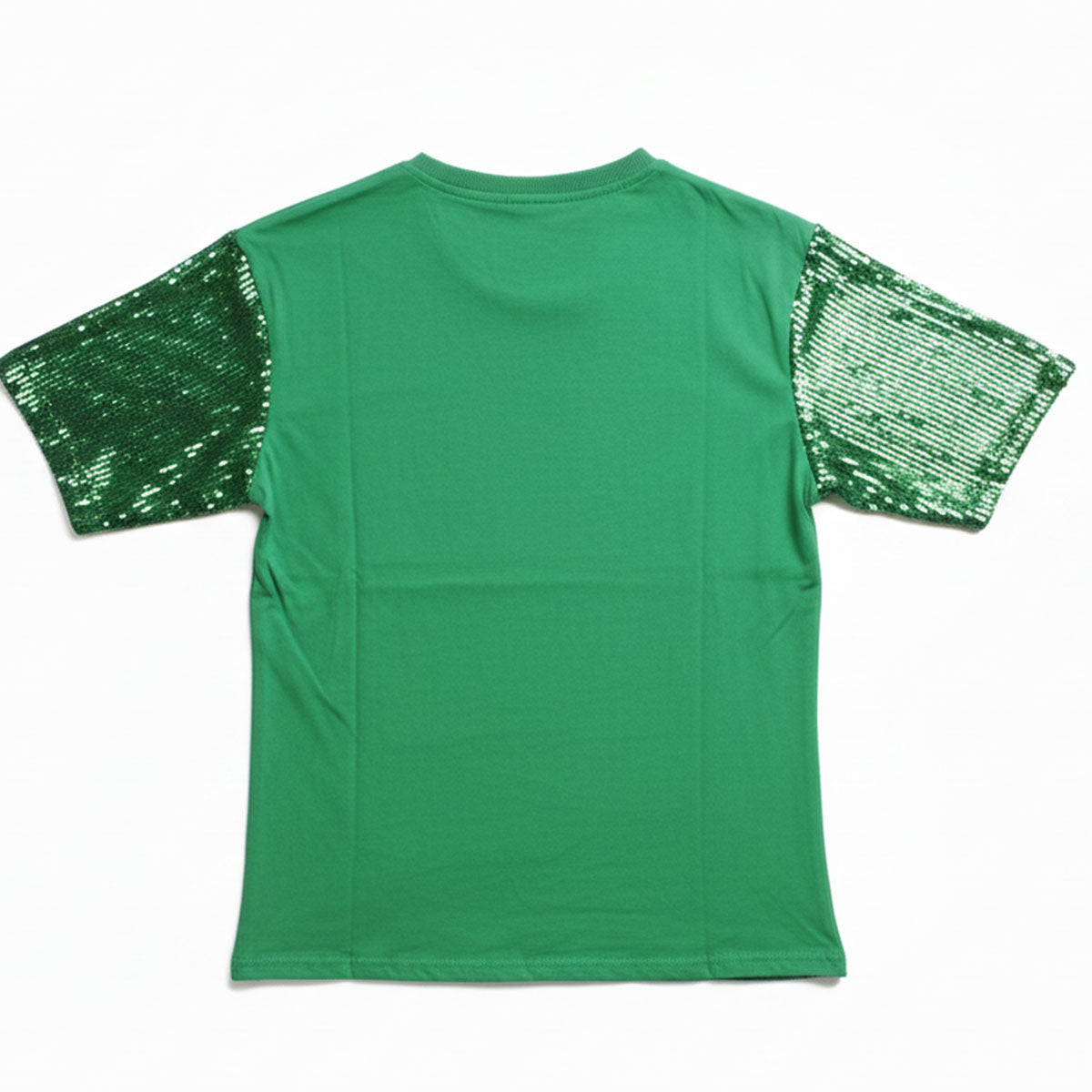 Women’s Trendy Green Sequin Jersey Santa Approved Xmas Shirt