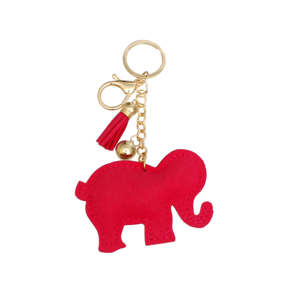 Elephant Charm Keychain with Glam Pink Rhinestones – Stylish Accessory Clip