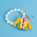 Keychain Sorority Accessory in Yellow and Blue, Trendy Fashion Jewelry