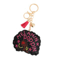 Keychain Purse Charm Melanin Poppin Afro Pink Stylish Accessory