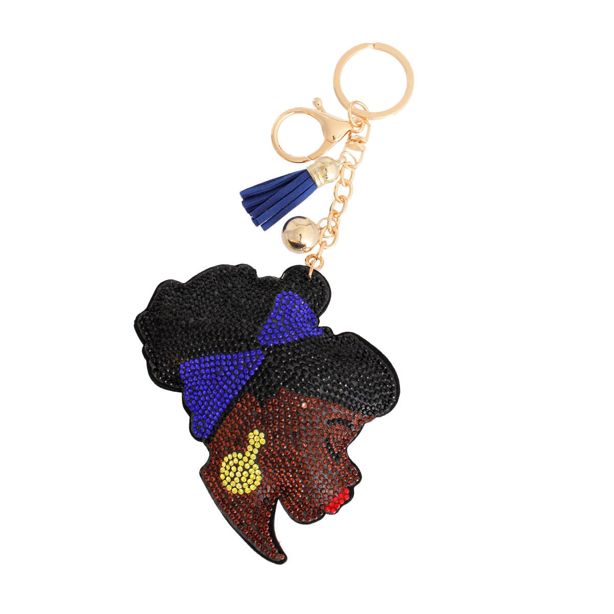 Keychain with Blue Headband Accessory, Stylish Fashion Jewelry