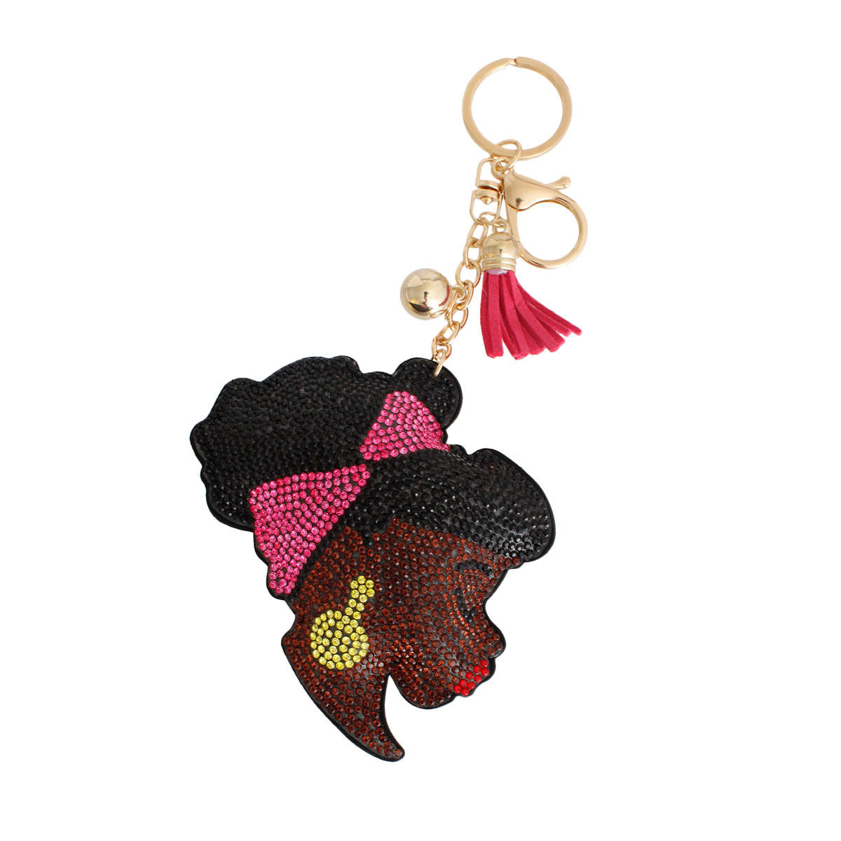 Fashionable Pink Headband Keychain Accessory for Women