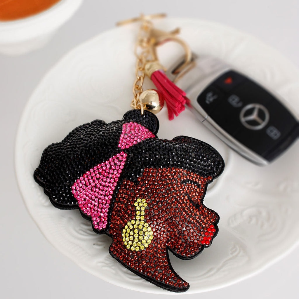 Fashionable Pink Headband Keychain Accessory for Women