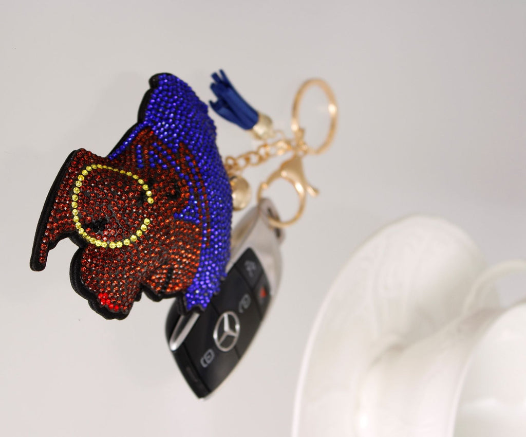 Keychain with Blue Hair Woman Design Stylish Accessory