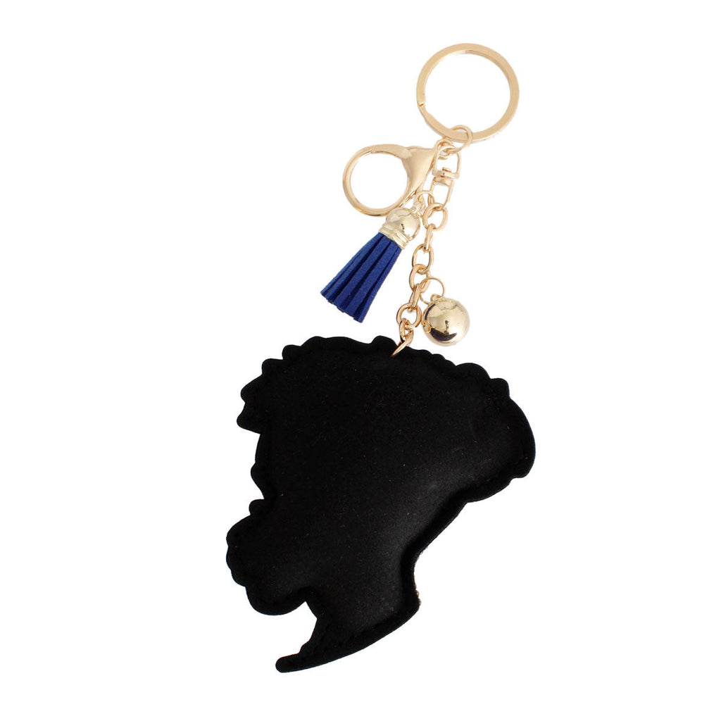 Keychain with Blue Hair Woman Design Stylish Accessory