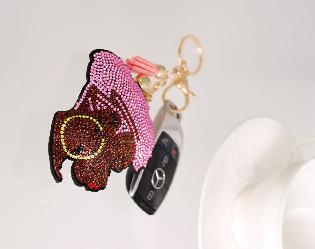 Fashion Keychain with Light Pink Hair Charm Stylish Accessory