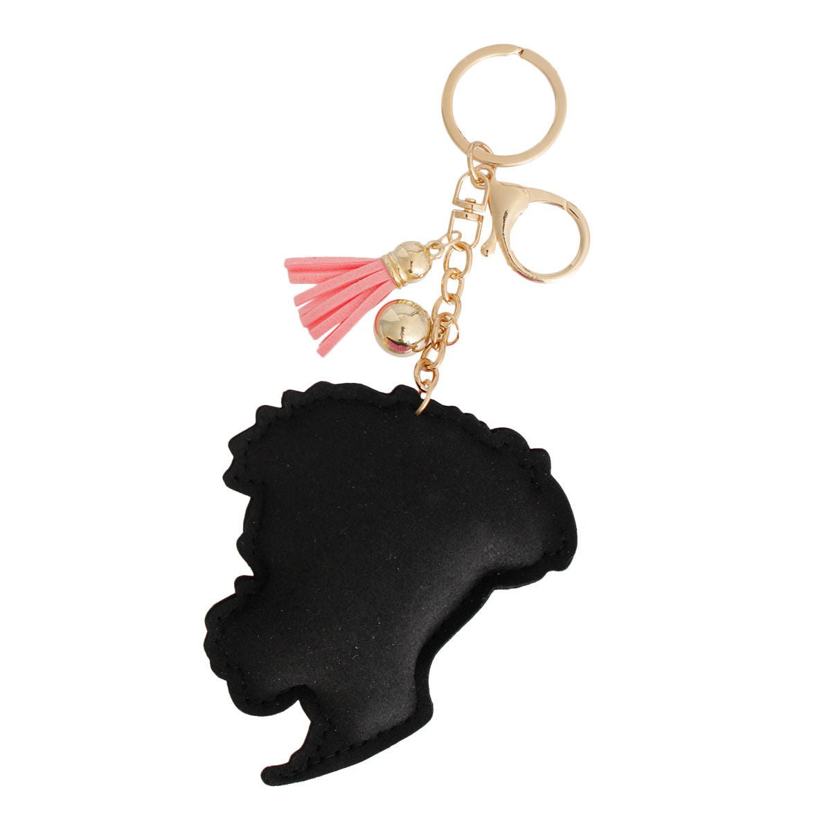 Fashion Keychain with Light Pink Hair Charm Stylish Accessory