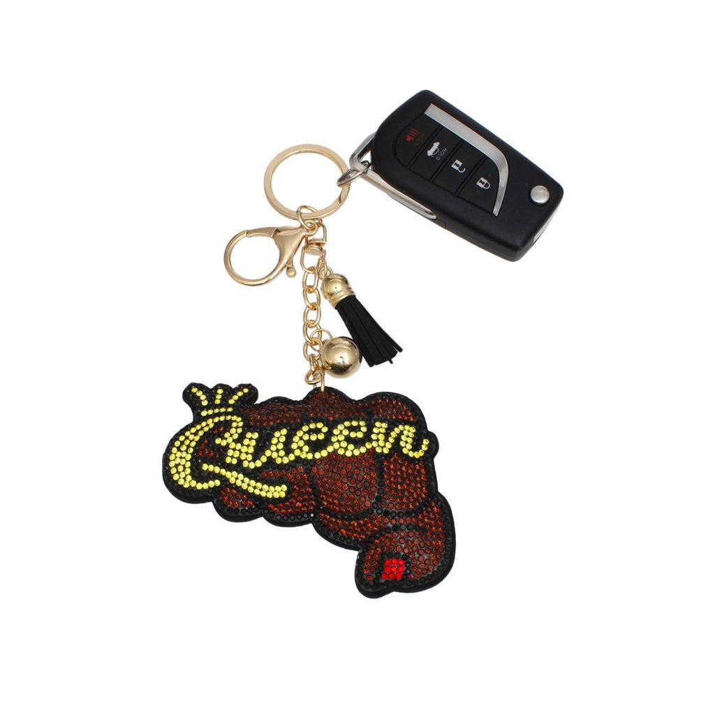 Keychain Charm Clip Glam Queen Fist Padded Stylish Accessory