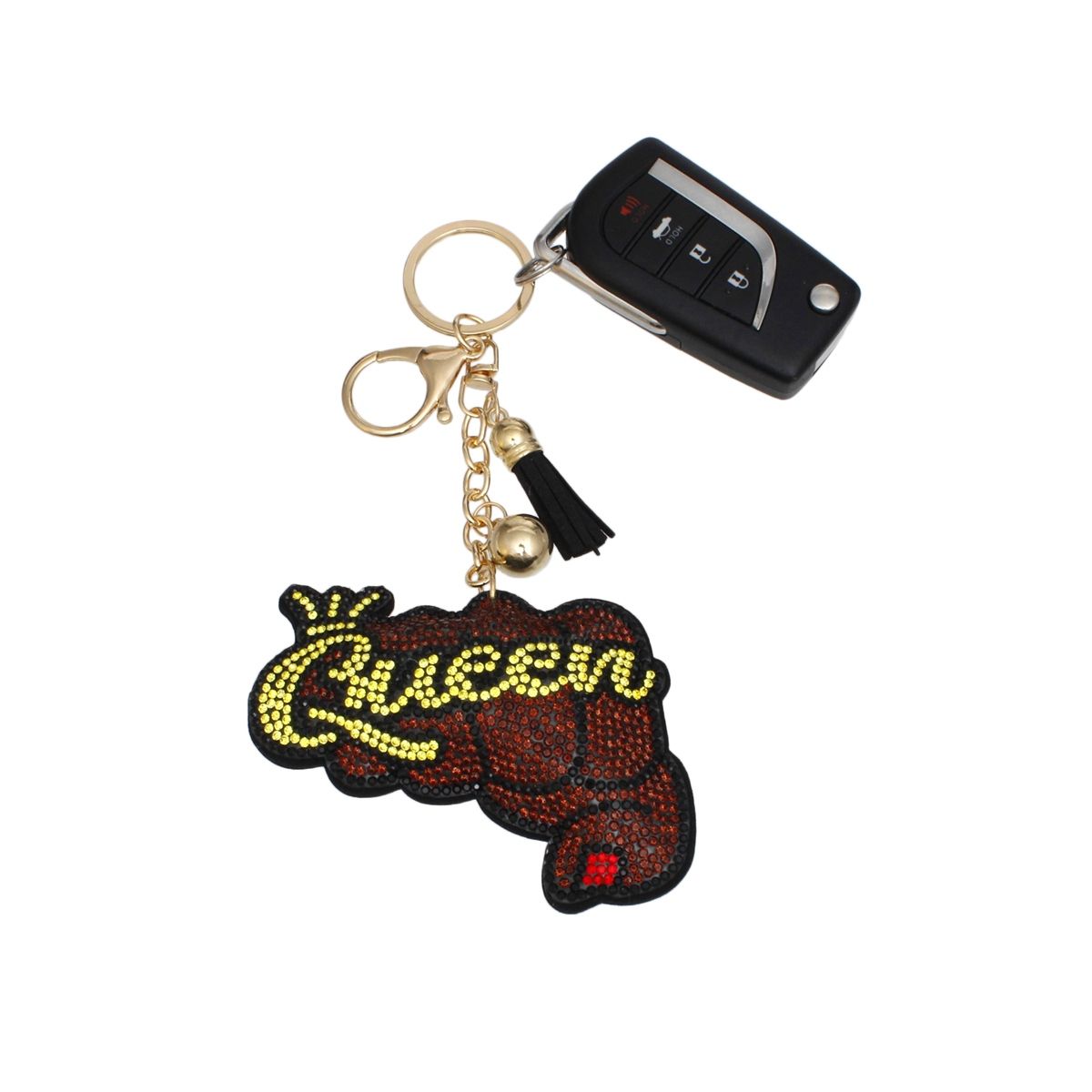 Keychain Charm Clip Glam Queen Fist Padded Stylish Accessory
