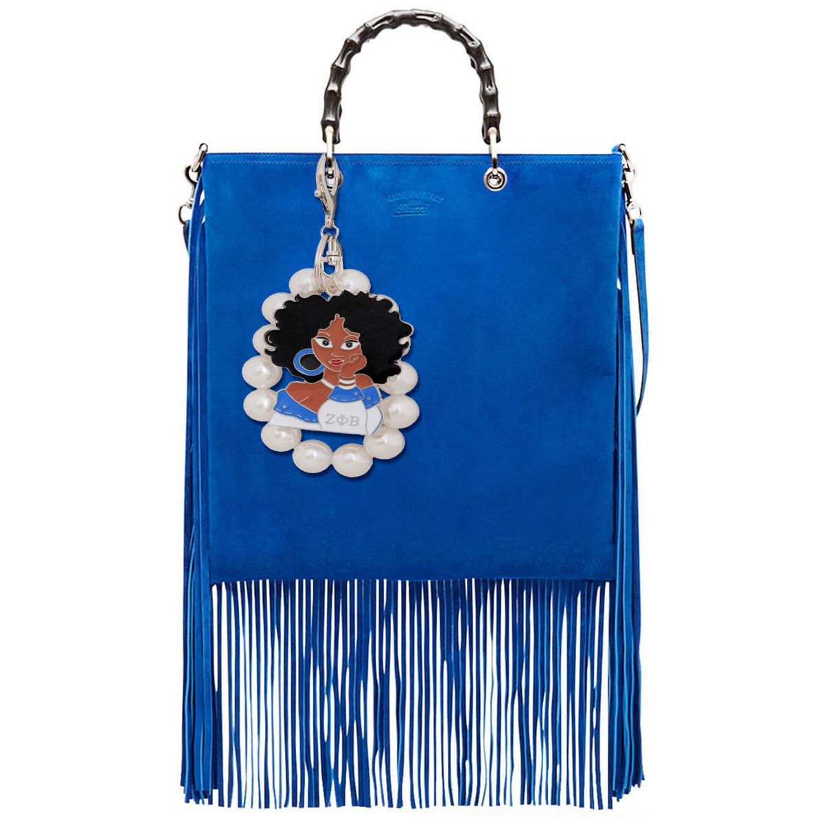 Women’s Pearl Keychain Blue White Stylish Accessory