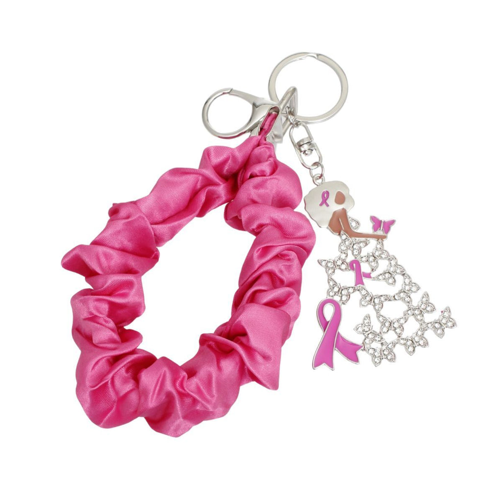 Butterfly Keychain Wristlet Silver Pink Stylish Accessory