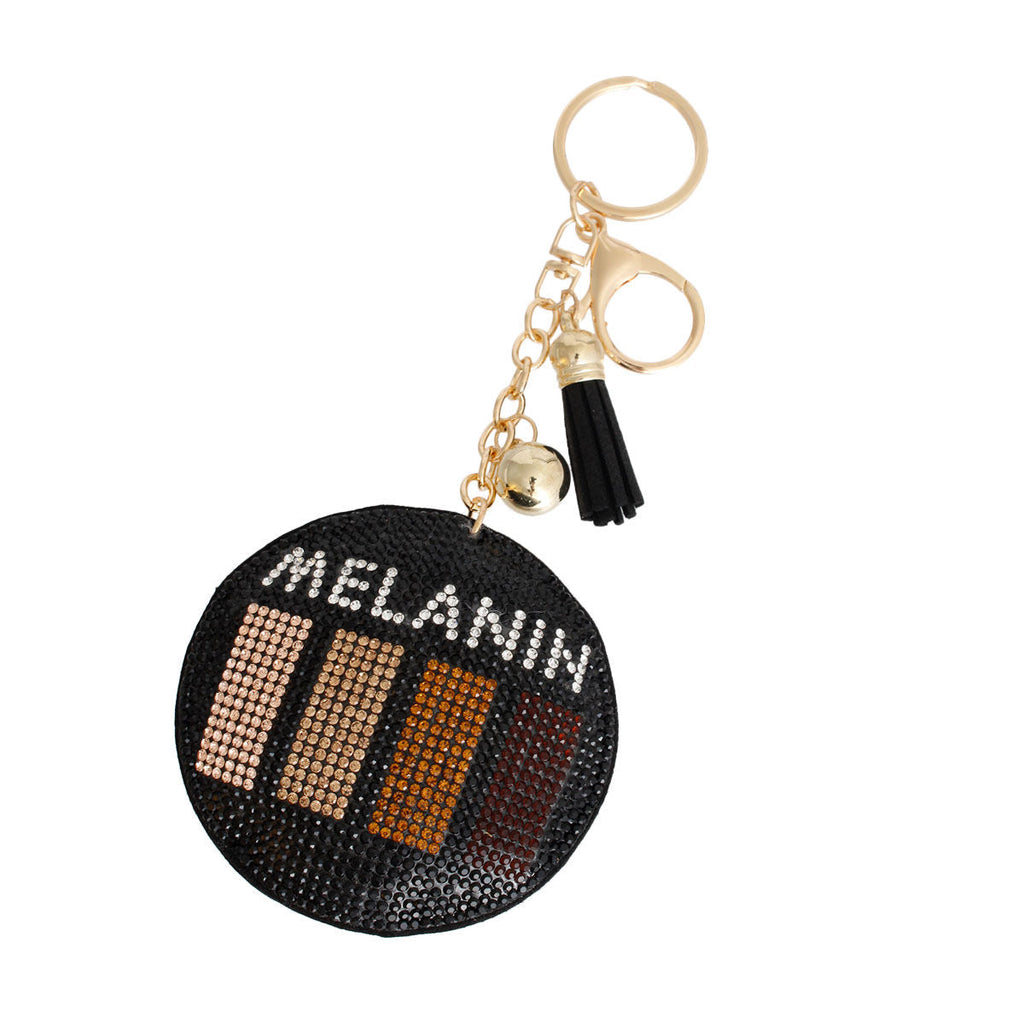 Round Black Melanin Keychain Stylish Accessory