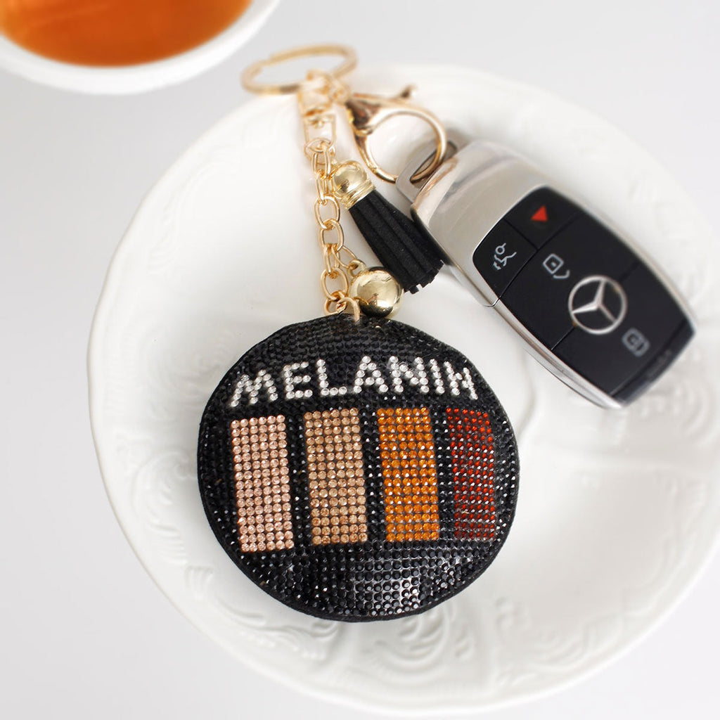 Round Black Melanin Keychain Stylish Accessory