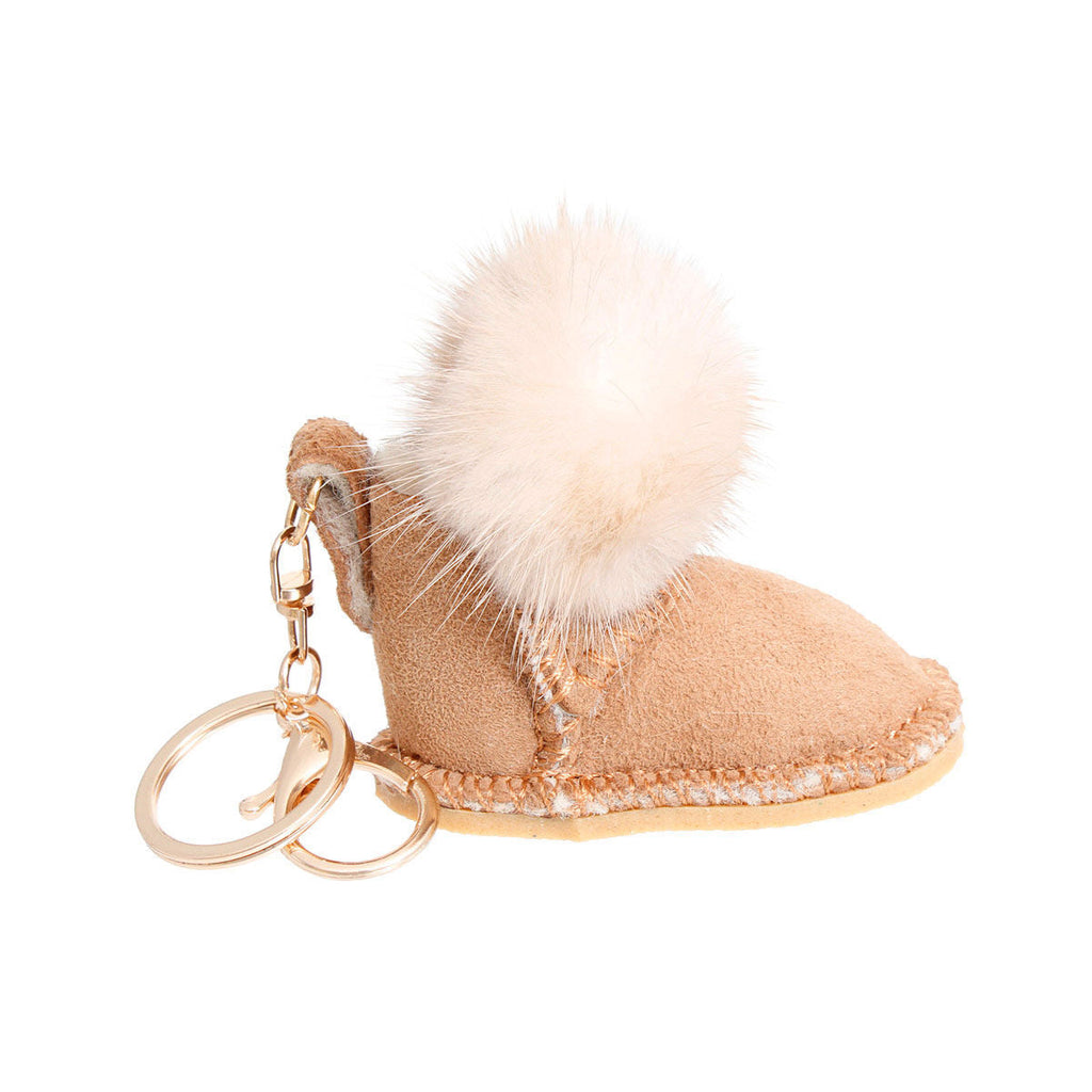 Women’s Keychain Sherpa Boot Bag Clip Stylish Accessory