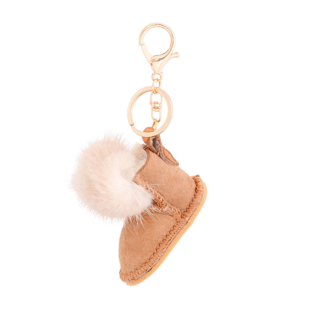Women’s Keychain Sherpa Boot Bag Clip Stylish Accessory