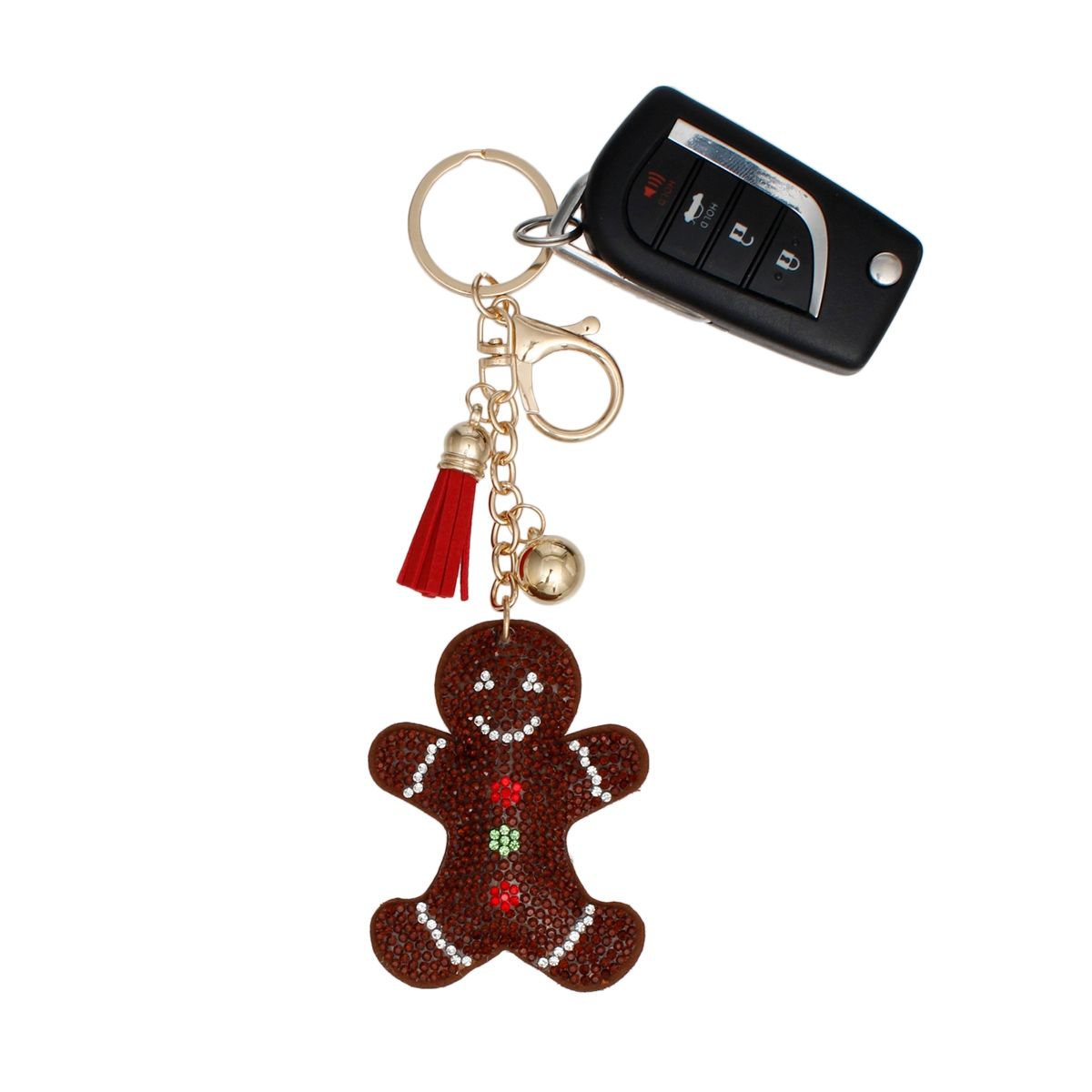 Cute Xmas Gingerbread Purse Charm Keychain Clip Stylish Accessory