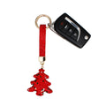 Keychain Purse Charm Clip Red Shimmery Xmas Tree Stylish Accessory