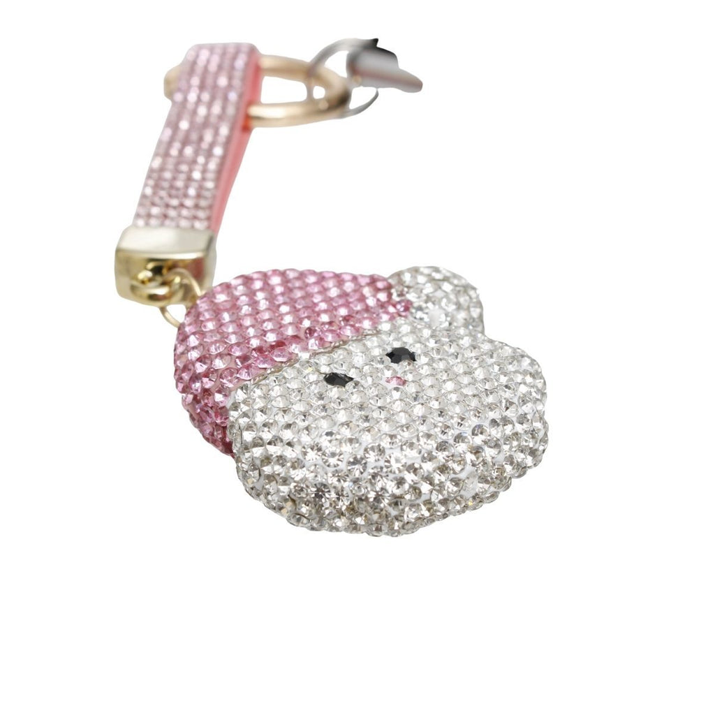 Keychain Purse Charm Clip Pink Glittery Santa Xmas Accessory Trendy