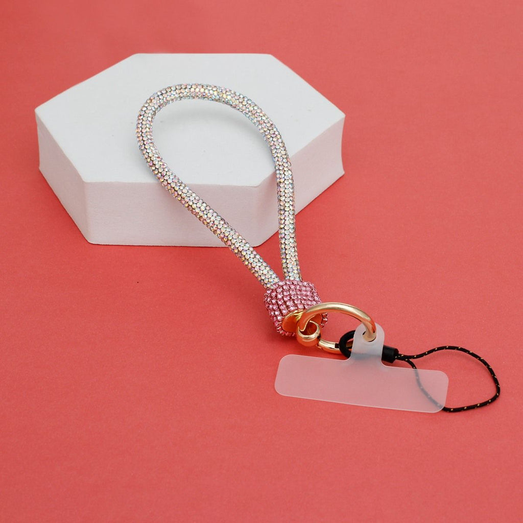 Phone Wrist Strap Rhinestone Bling Accessory Pink Stylish Chic